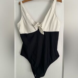 Summersalt Jetsetter Black and white tie swimsuit